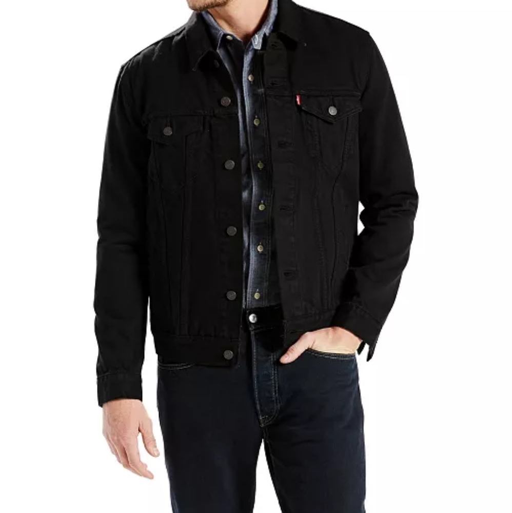 NWT Levi's black denim trucker jacket Small